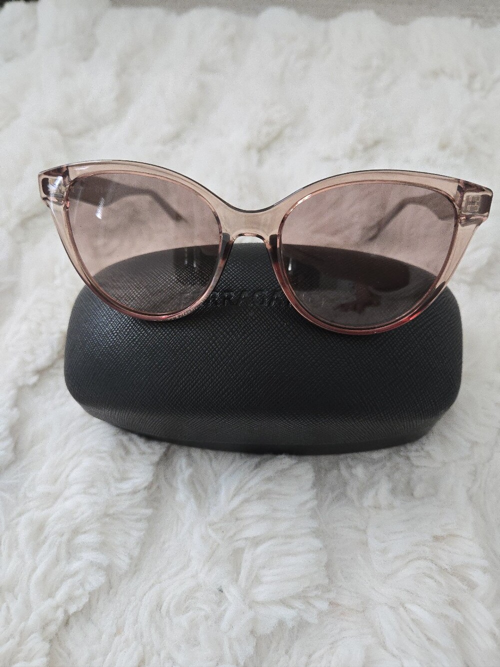 Ferragamo 54mm Cat Eye Sunglasses Crystal Sand Pink Gradient – New Without Tags